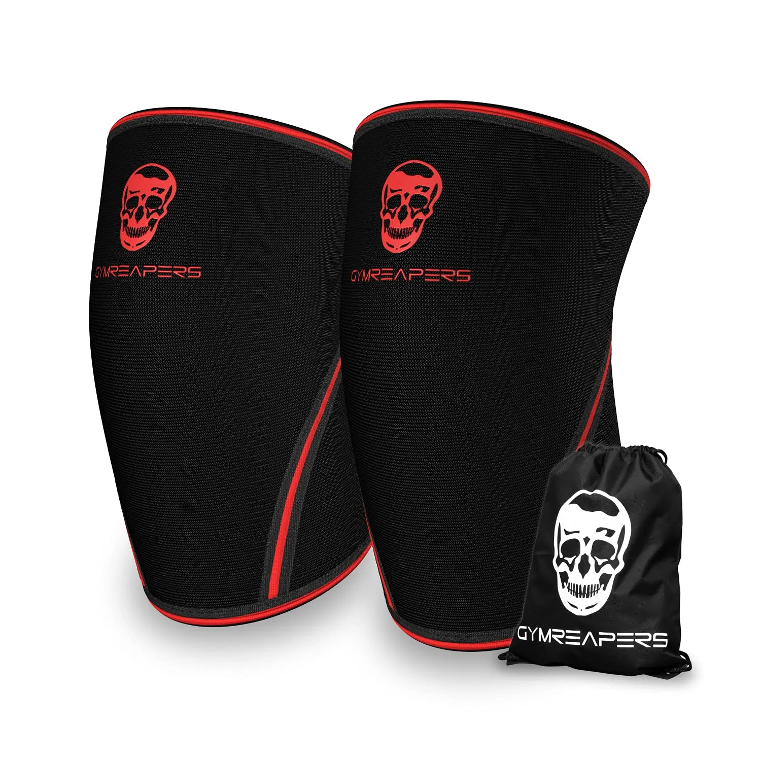 Knee Sleeves (1 Pair) Free Gym Bag - Knee Sleeve & Compression Brace for Squats, Fitness, Weightlifting, and Powerlifting - Gymreapers 7MM Sleeve Pair - For Men & Women - 1 Year Warranty (Small)