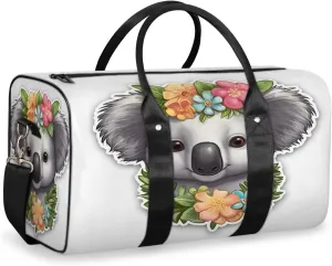 Koala Travel Duffle Bag, Sports Gym Bags for Women Men, Carry On Weekender Overnight Bag, Jungle Animal Workout Hospital Airplane Trips Bag
