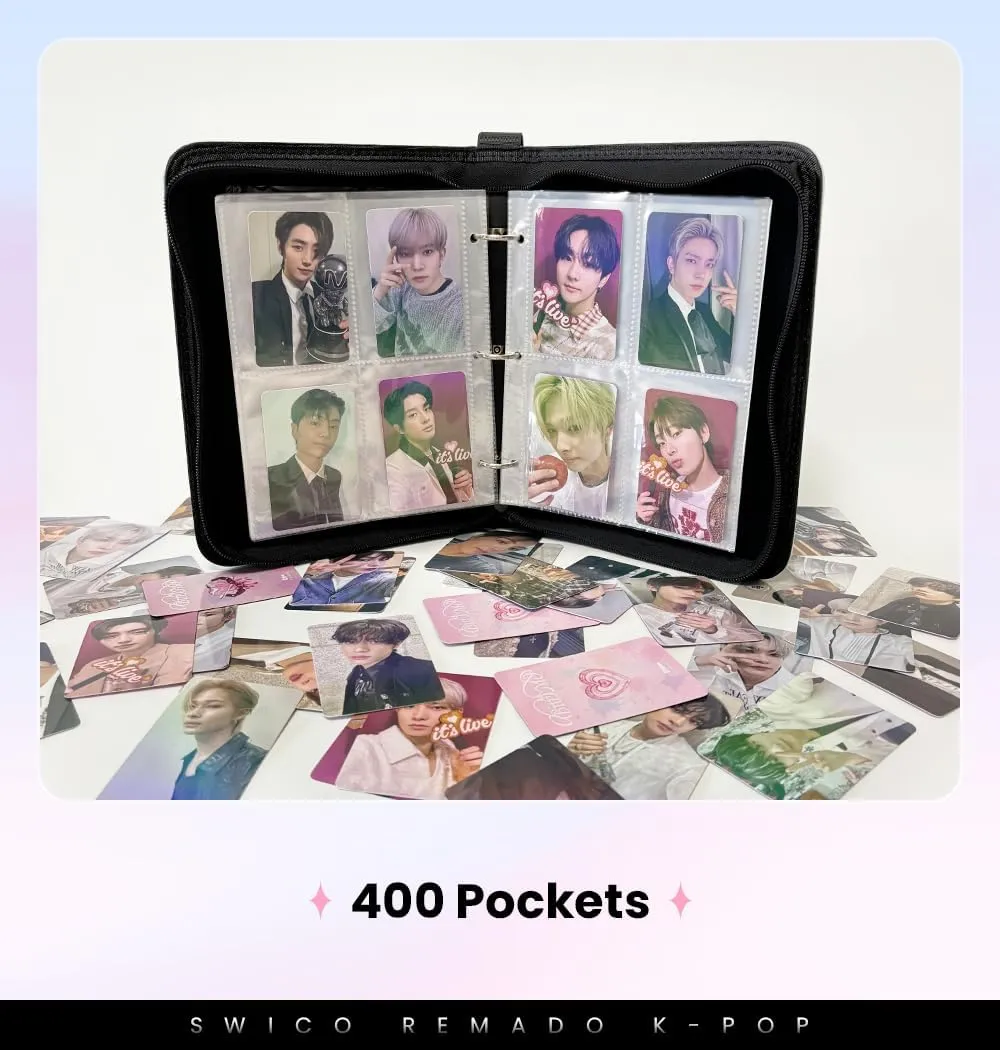 Kpop Photocard Binder Cute 400 Pockets Photocard Holder Book with Sleeves Photo Album for Lomo Cards