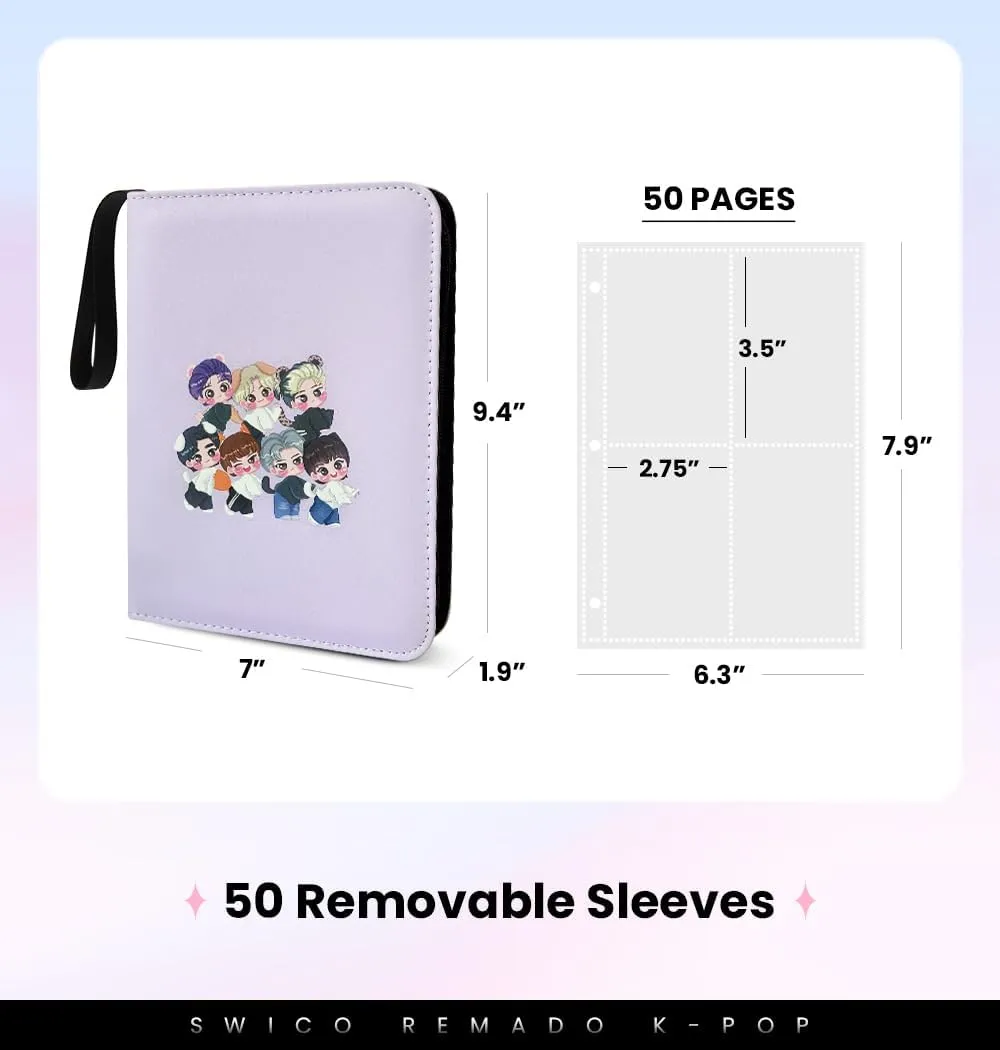 Kpop Photocard Binder Cute 400 Pockets Photocard Holder Book with Sleeves Photo Album for Lomo Cards