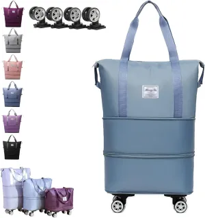 Kulken Travel Bag with wheels, 2025 New Large Capacity Travel Bag - Universal Wheel Removable, Travel Bags Universal (Blue)
