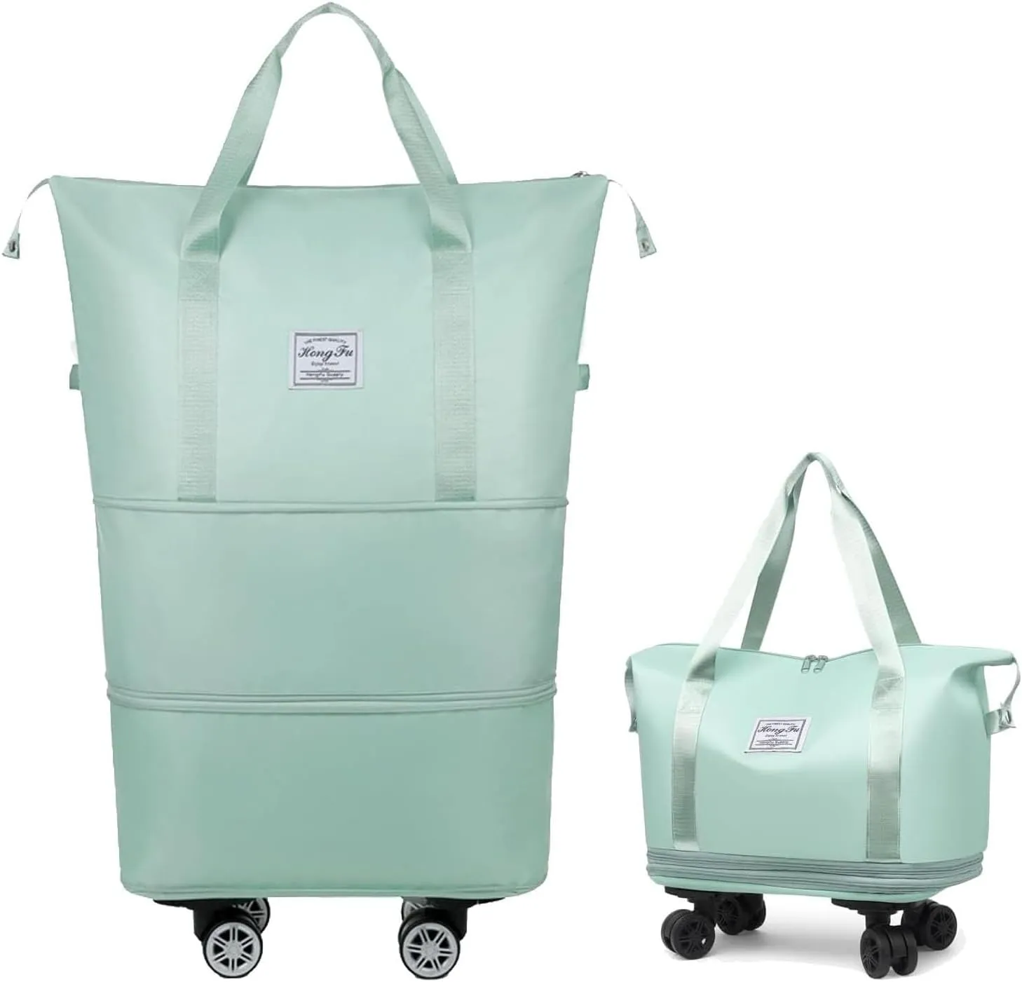 Kulken Travel Bag with Wheels, Kulken 2025 New Large Capacity Travel Bag - Universal Wheel Removable, Expandable Foldable Duffle Bags, Wide-Open Travel (green)