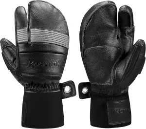 KUTOOK Ski Mittens Three Fingers Thermal 3M Thinsulate Waterproof Snowboard Gloves Winter for Cold Weather Snowmobile
