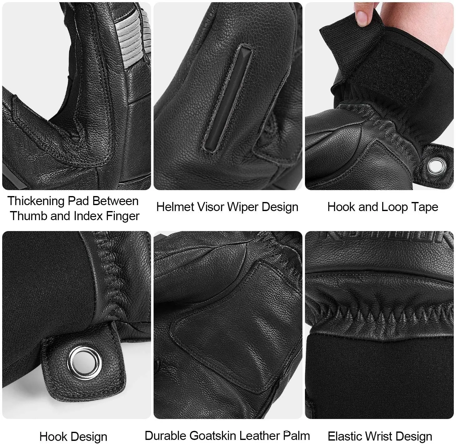KUTOOK Ski Mittens Three Fingers Thermal 3M Thinsulate Waterproof Snowboard Gloves Winter for Cold Weather Snowmobile