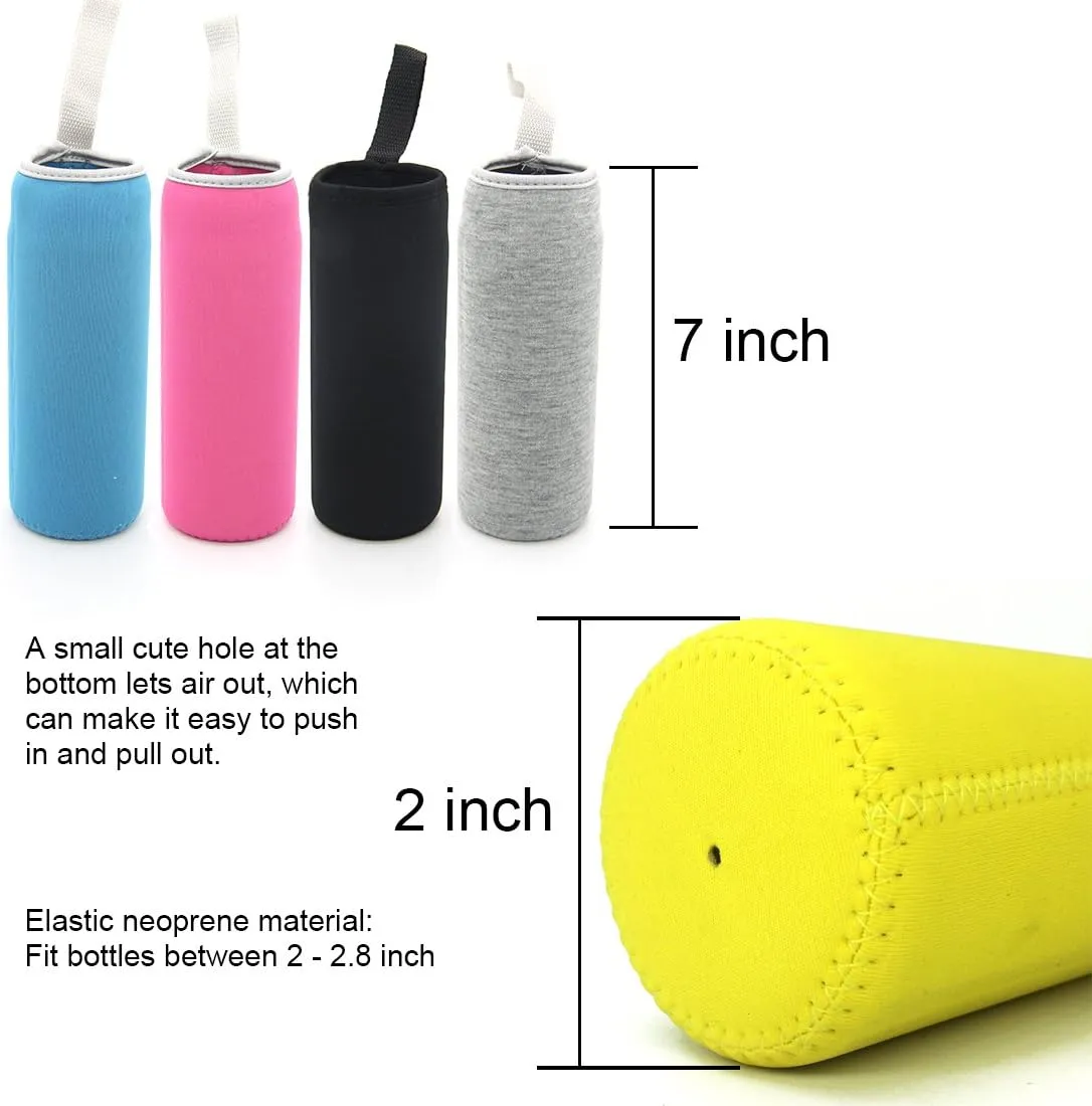 Kvvdi 8 Pack 12 oz - 18 oz Neoprene Water Bottle Sleeve 16.9 oz Insulated Glass Drink Bottle Cover