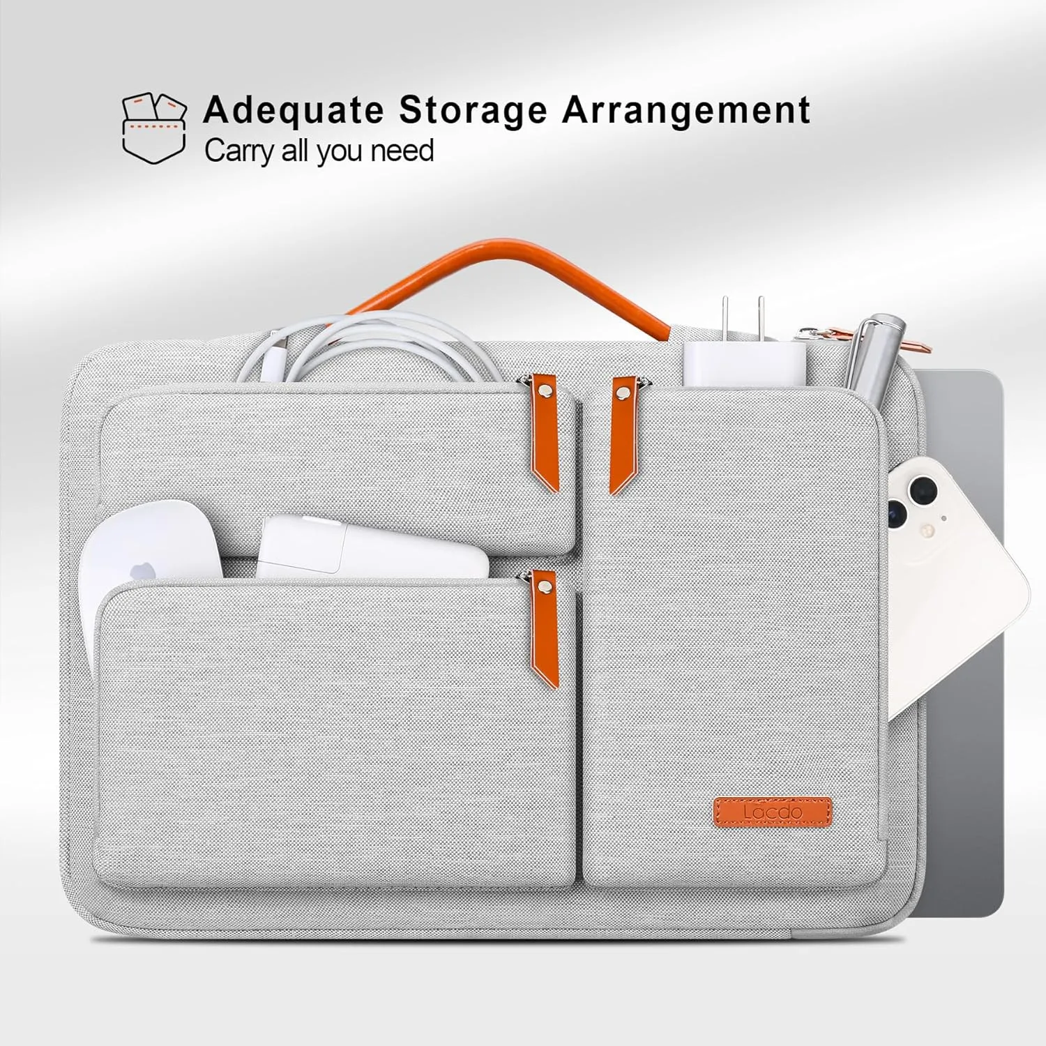 Lacdo 360° Protective 15-16 inch Laptop Sleeve Case for 15-15.6 inch Acer HP Lenovo Dell ASUS Laptop, 16 inch New MacBook Pro M4/M3/M2/M1 Pro/Max A3403 A3186 A2991 A2780 2024-2019 Computer Bag, Gray