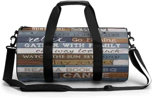 Lake Rules Small Gym Bag for Men Women Swim Dance Travel Tote Duffle Bags with Shoulder Strap, style