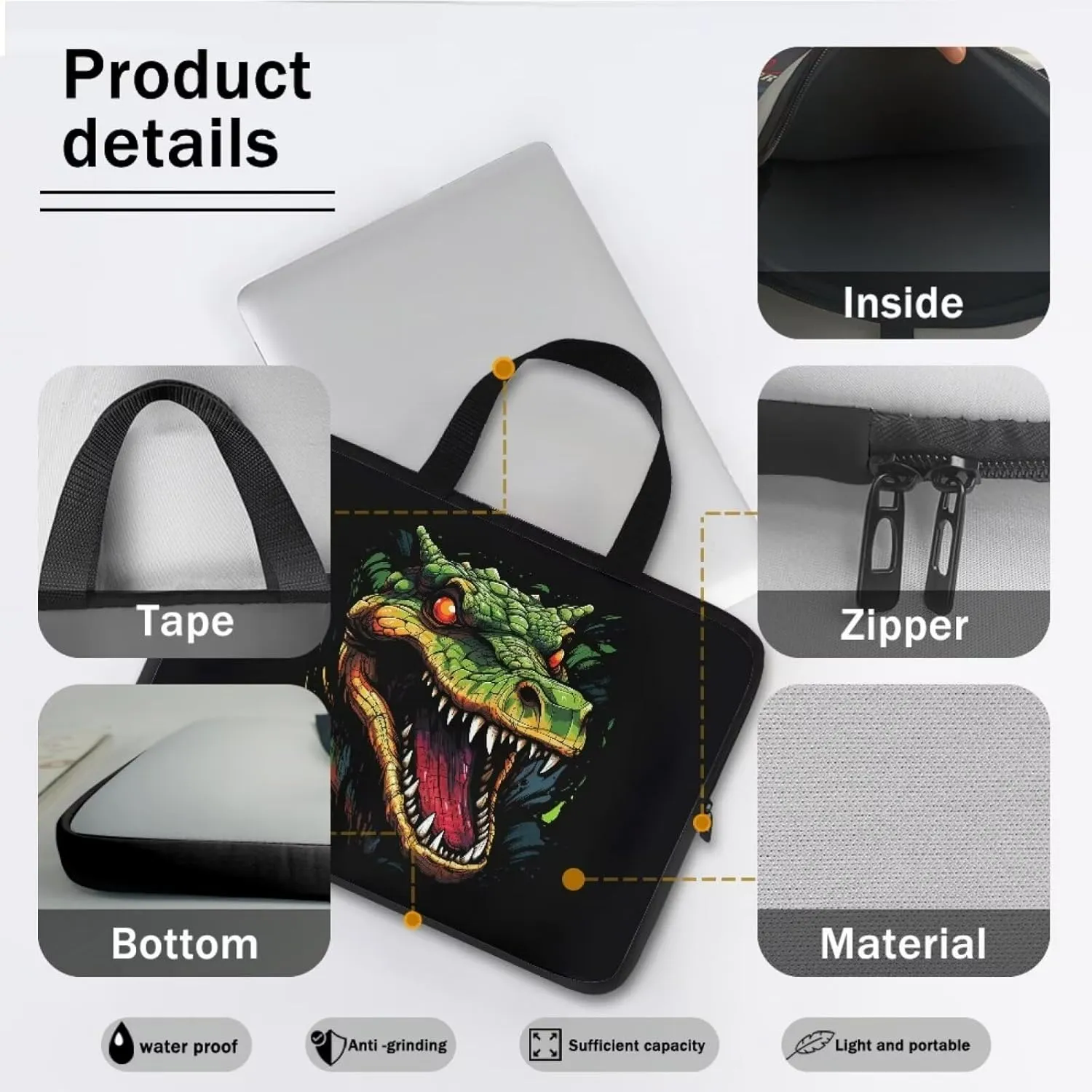 Laptop Bag Briefcase Portable Computer Messenger Bag Handbag Carrying Case 10-17Inch Laptop Case with Handle