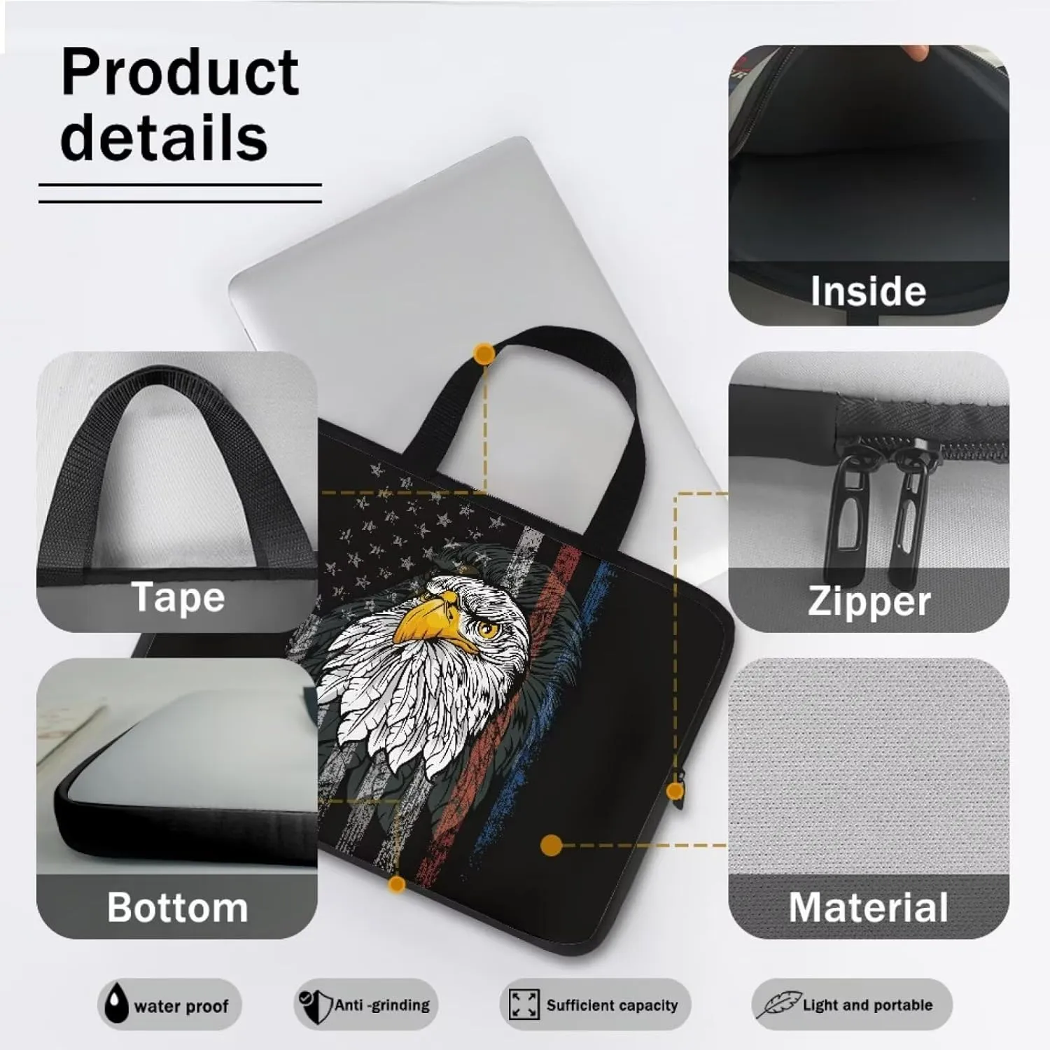 Laptop Bag Briefcase Portable Computer Messenger Bag Handbag Carrying Case 10-17Inch Laptop Case with Handle