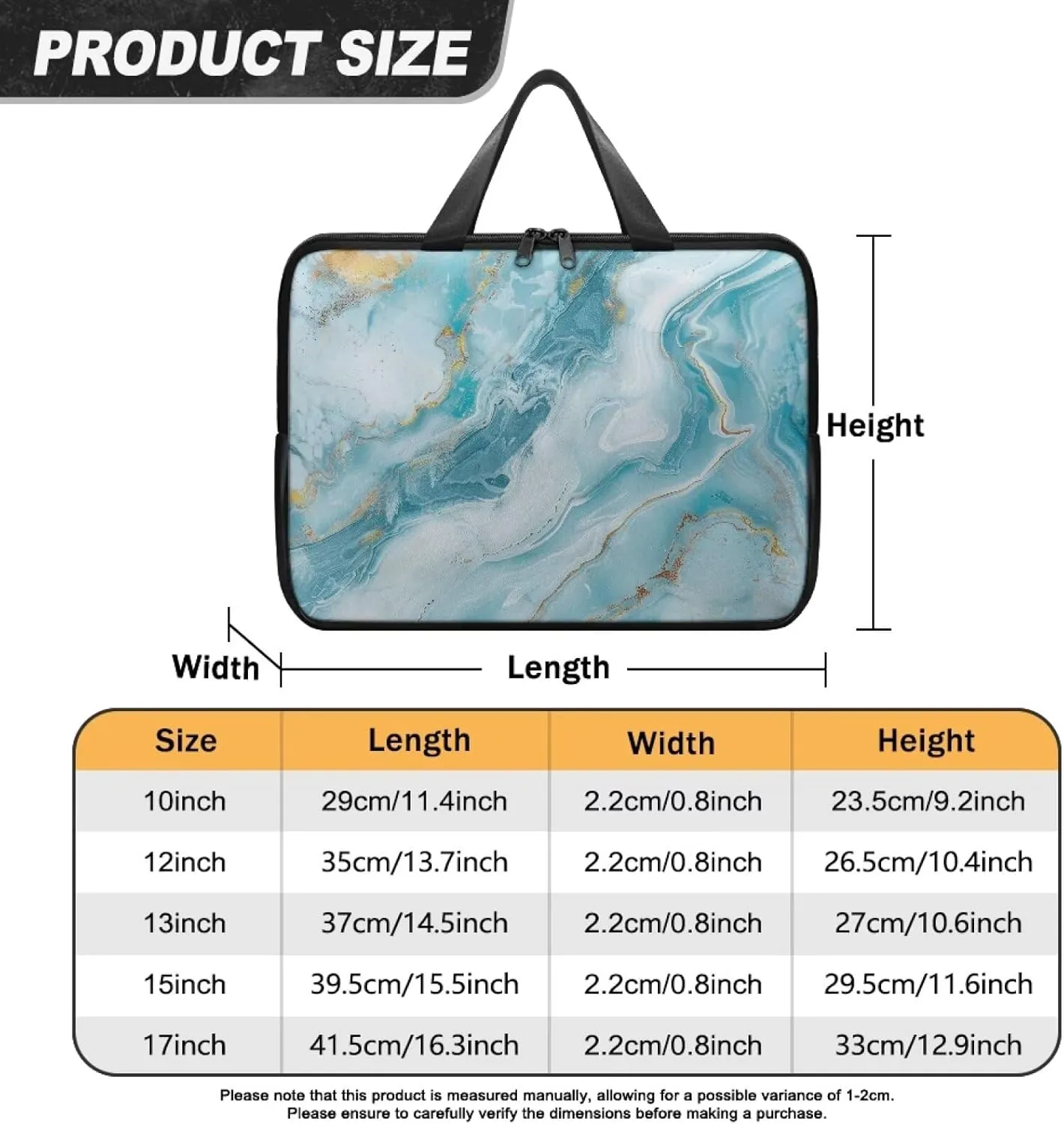 Laptop Bag Case for Women Men Leather Document Bag Zipper Briefcase for Document File Notary 10 Inch- 17 Inch