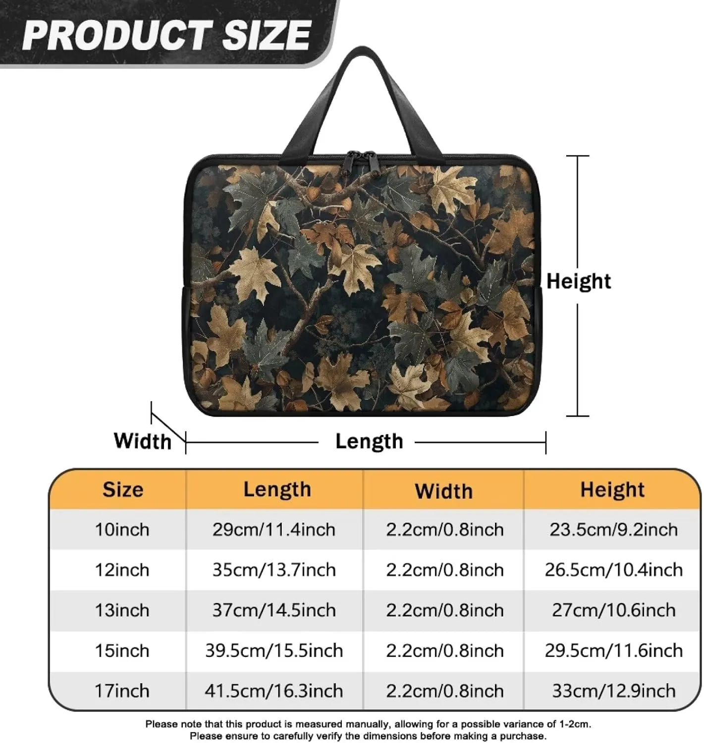 Laptop Bag Case for Women Men Leather Document Bag Zipper Briefcase for Document File Notary 10 Inch- 17 Inch