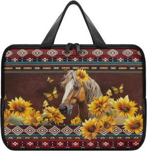Laptop Bag Case Womens Mens Leather Briefcase Zipper Casual Computer Carrying Bag Cover