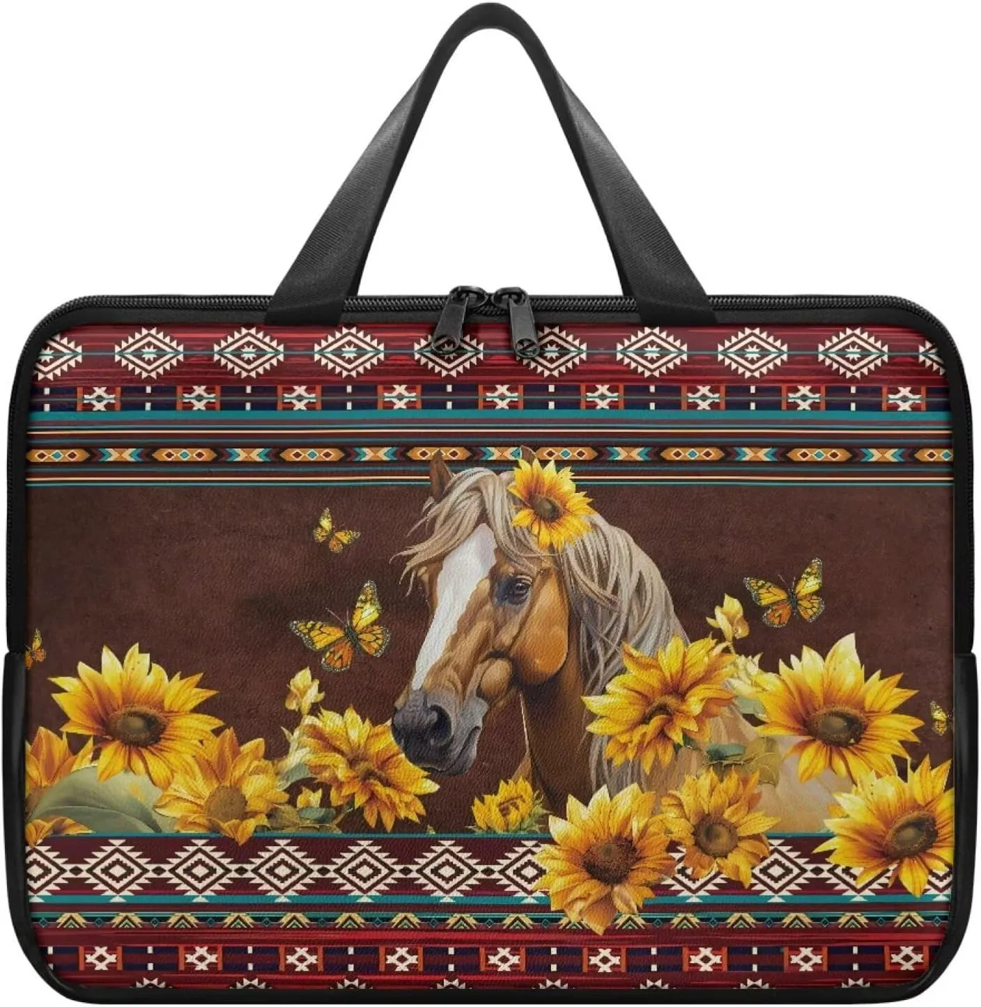 Laptop Bag Case Womens Mens Leather Briefcase Zipper Casual Computer Carrying Bag Cover