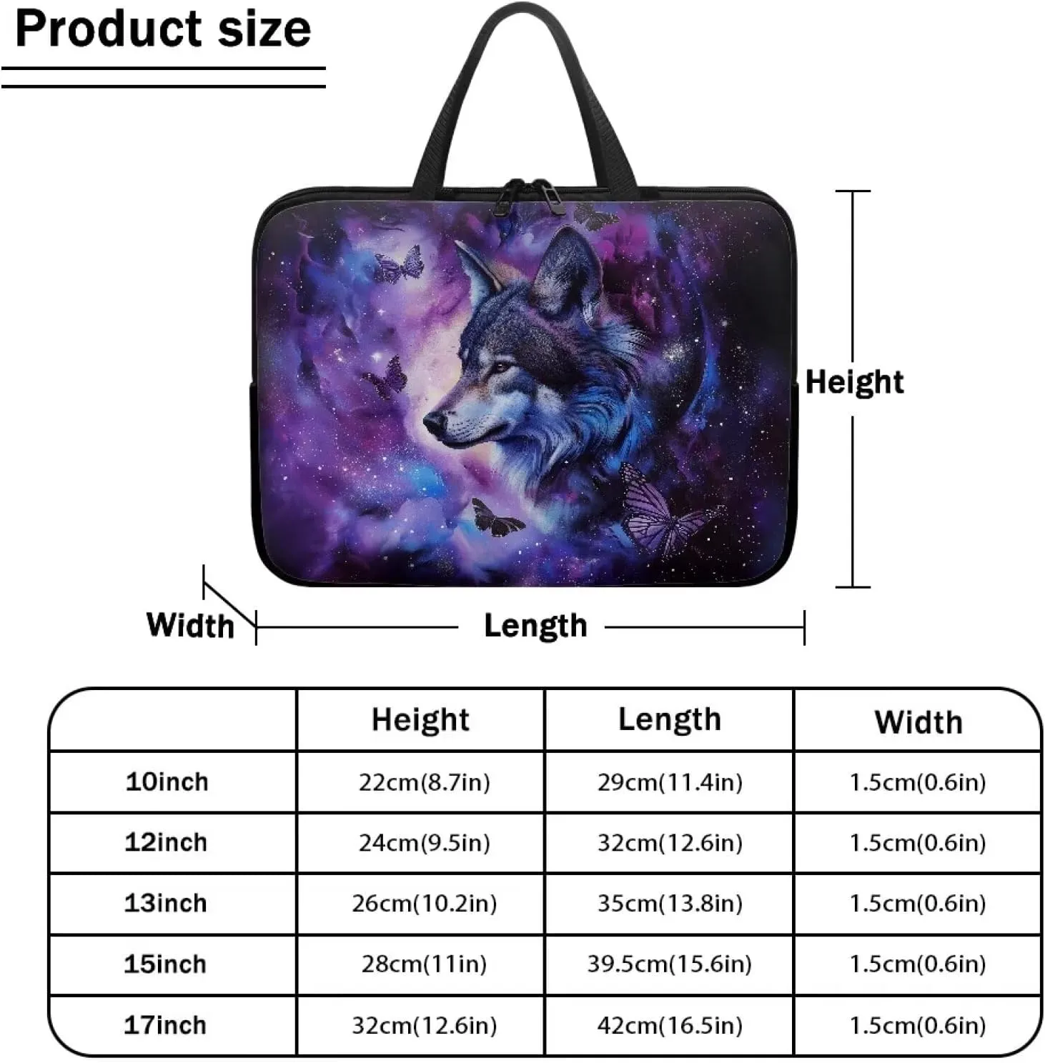 Laptop Bag Computer Cover Neoprene Zipper Tablet Carrying Case Messenger Briefcase for Travel/Business/Office
