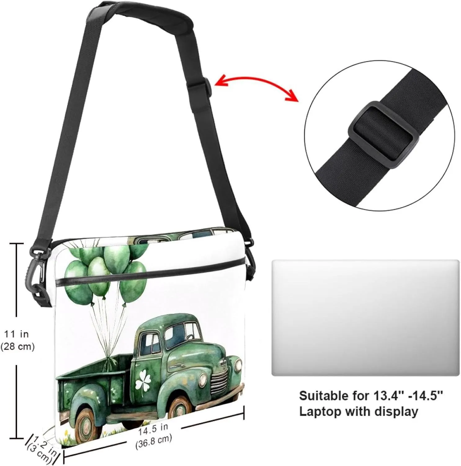 Laptop Bag Messenger Bag Sleeve Slim Laptop Briefcase with Handle Shoulder Strap