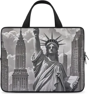 Laptop Case Sleeve Shockproof Computer Carrying Bag Statu of Liberty Laptop Bag Tote Lightweight Notebook Case Cover Traveling Briefcase Handle Bags for Travel Business 13inch