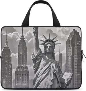 Laptop Case Sleeve Shockproof Computer Carrying Bag Statu of Liberty Laptop Bag Tote Lightweight Notebook Case Cover Traveling Briefcase Handle Bags for Travel Business 15inch