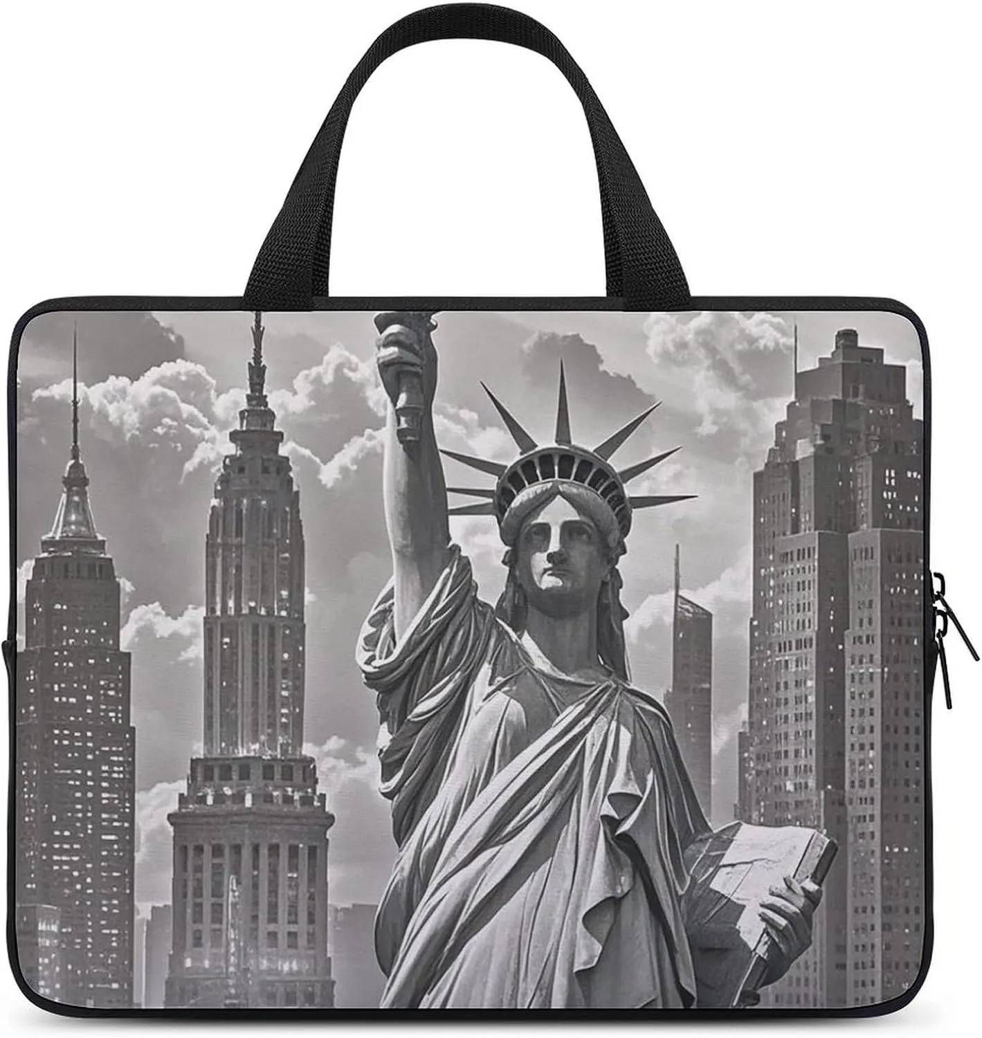 Laptop Case Sleeve Shockproof Computer Carrying Bag Statu of Liberty Laptop Bag Tote Lightweight Notebook Case Cover Traveling Briefcase Handle Bags for Travel Business 15inch