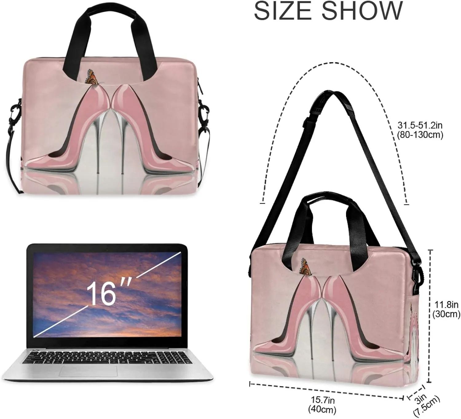 Laptop Shoulder Bag Portable Laptop Sleeve Case for 14/15.6/16in Notebook Computer Messenger Bag Women Men Briefcase