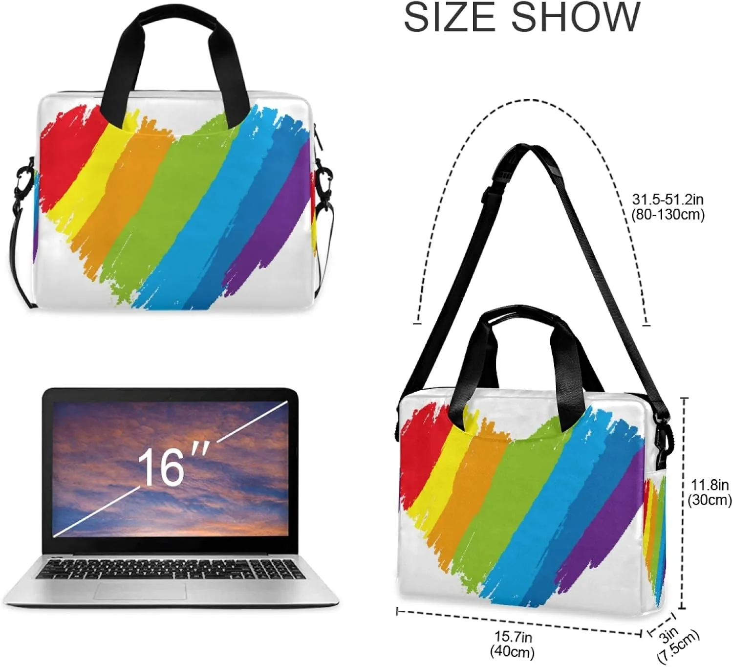Laptop Shoulder Bag Portable Laptop Sleeve Case for 14/15.6/16in Notebook Computer Messenger Bag Women Men Briefcase
