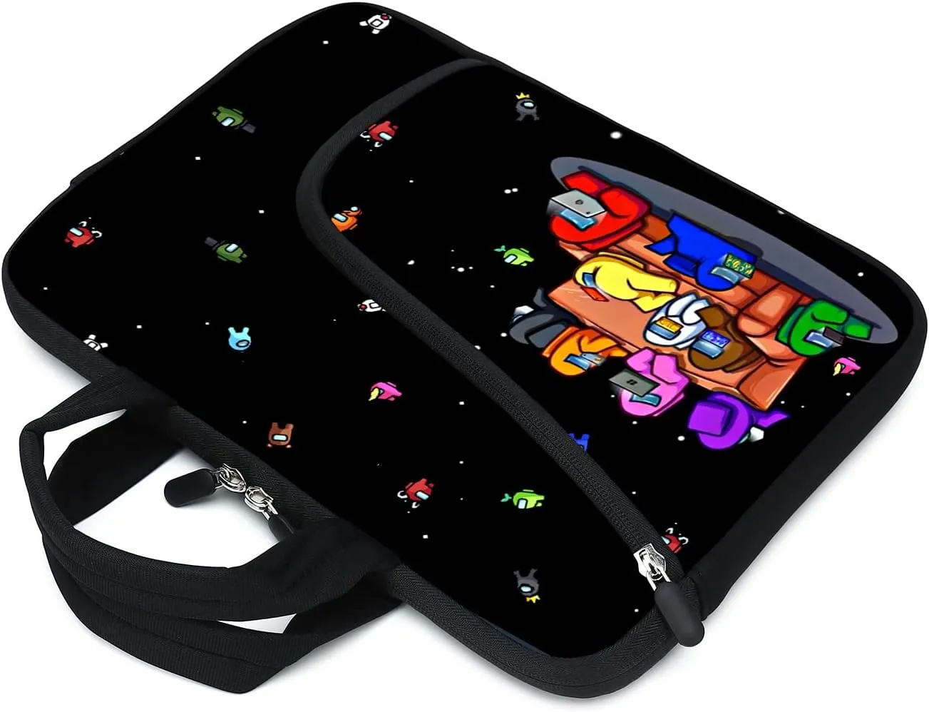 Laptop sleeve 14 15 15.4 15.6 Chromebook Case Ultrabook Case Notebook Sleeve PC Messenger Bag Tablet Case Neoprene Handle Sleeve for Men Women, Two Pockets (Games)