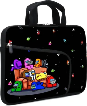 Laptop sleeve 14 15 15.4 15.6 Chromebook Case Ultrabook Case Notebook Sleeve PC Messenger Bag Tablet Case Neoprene Handle Sleeve for Men Women, Two Pockets (Games)