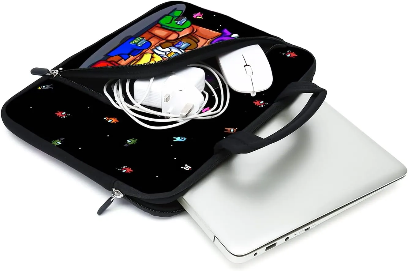 Laptop sleeve 14 15 15.4 15.6 Chromebook Case Ultrabook Case Notebook Sleeve PC Messenger Bag Tablet Case Neoprene Handle Sleeve for Men Women, Two Pockets (Games)