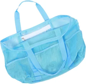 Large Capacity Mesh Beach Bag for Women with Inner Zipper Pouch Stylish and Breathable Outdoor Shoulder Tote for Travel and Beach Essentials
