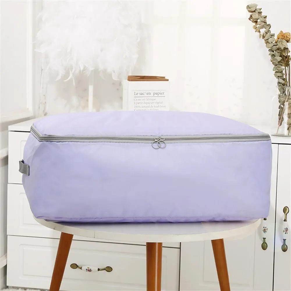 Large Capacity Wardrobe Moisture Proof Organizer Bags Foldable Clothes Quilt Storage Bags Multifunctional Sundries Storage Bag(Rose red,L 60x50x25cm)