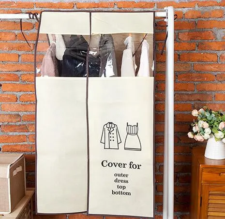 large Garment Suit Coat Protector Wardrobe Creative high-end thick non-woven fabric widened dust cover clothing Storage Bag