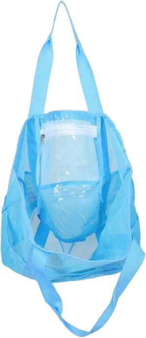 Large Mesh Beach Bag for Women Breathable Tote with Inner Zipper Pouch for Beach Pool Gym and Outdoor Activities Spacious Storage for Travel Essentials