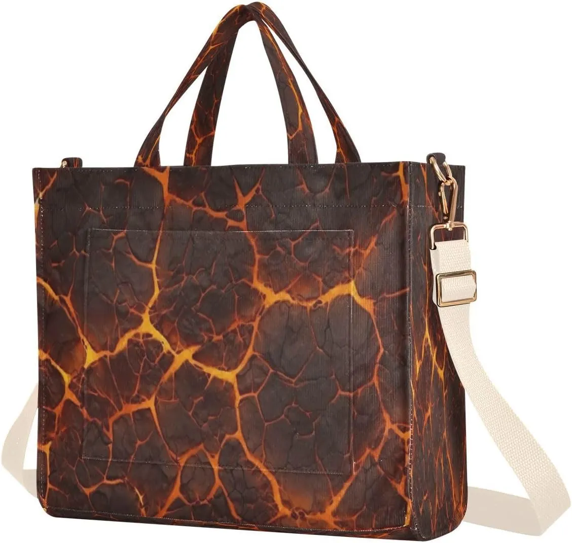 Lava Texture Corduroy Tote Bag for Women Hobo Crossbody Bag Purse Stylish Shoulder Handbag Messenger Bags, S