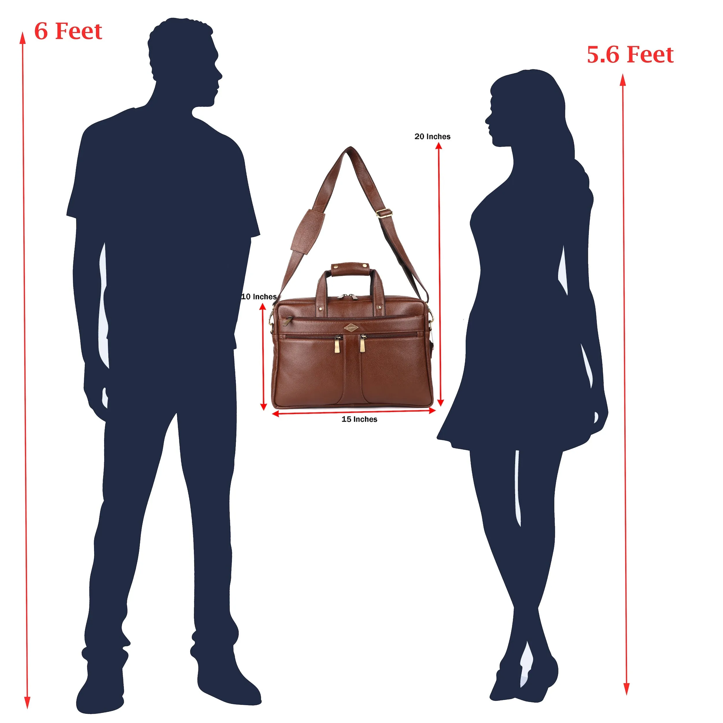 Laveri® Genuine Leather Laptop Messenger bag #2816 TAN
