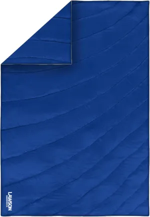 Lawson Hammock Camping Blanket, Nylon Ripstop Synthetic Fill Throw Rated to 32F / 0C, Waterproof, Poncho Clips for Handsfree Use (Blue)