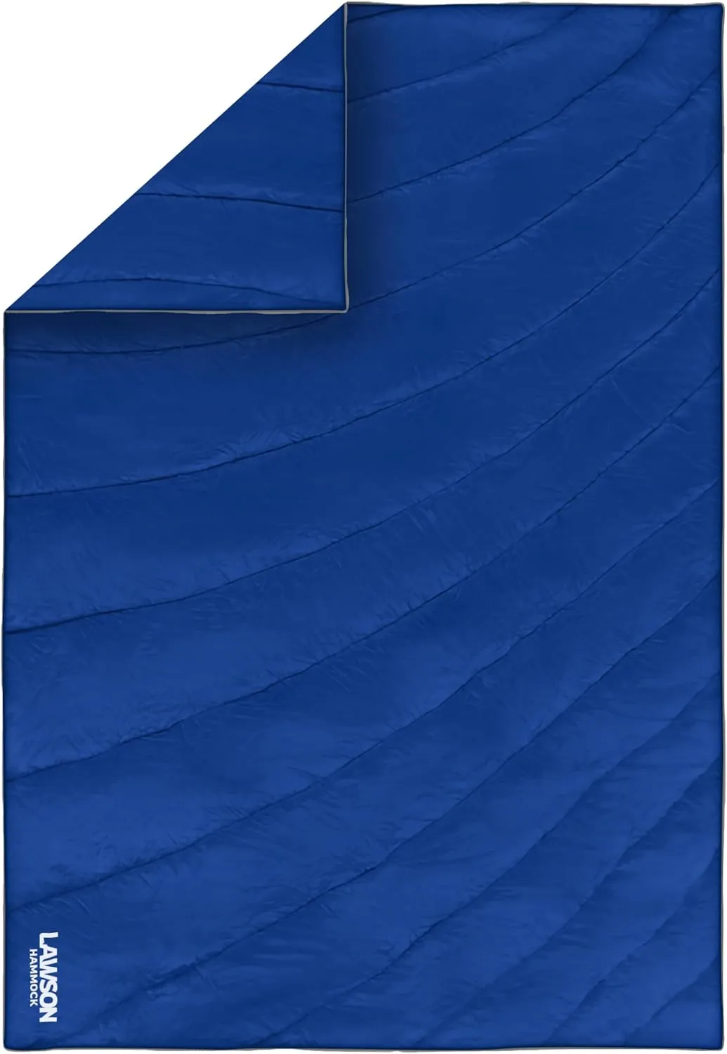Lawson Hammock Camping Blanket, Nylon Ripstop Synthetic Fill Throw Rated to 32F / 0C, Waterproof, Poncho Clips for Handsfree Use (Blue)