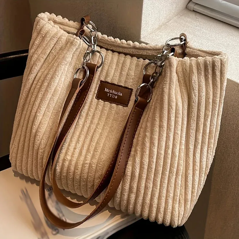 Layla™ - Elegant Corduroy Tote Bag