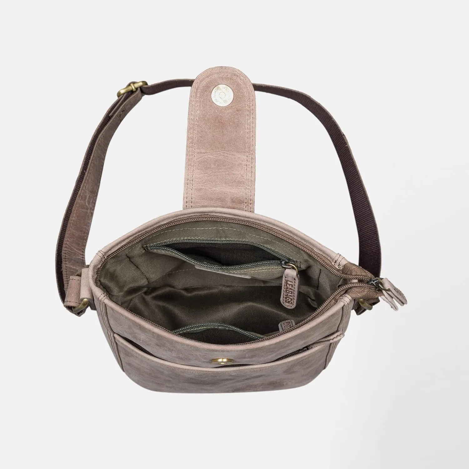 LEABAGS Leather Crossbody Bag - Vintage Genuine Buffalo Leather Handbag - Shoulder Messenger Bag Men Women Briefcase Athens