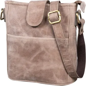 LEABAGS Leather Crossbody Bag - Vintage Genuine Buffalo Leather Handbag - Shoulder Messenger Bag Men Women Briefcase Athens