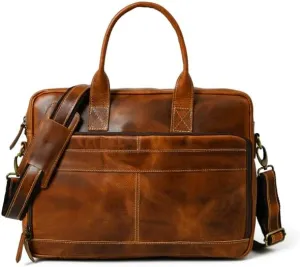 Leather briefcase 16" Laptop Messenger Bags for Men and Women Best Office briefcase Satchel Bag