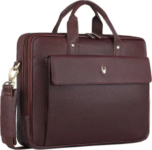 Leather Laptop Messenger Bag for MEN (Maroon)