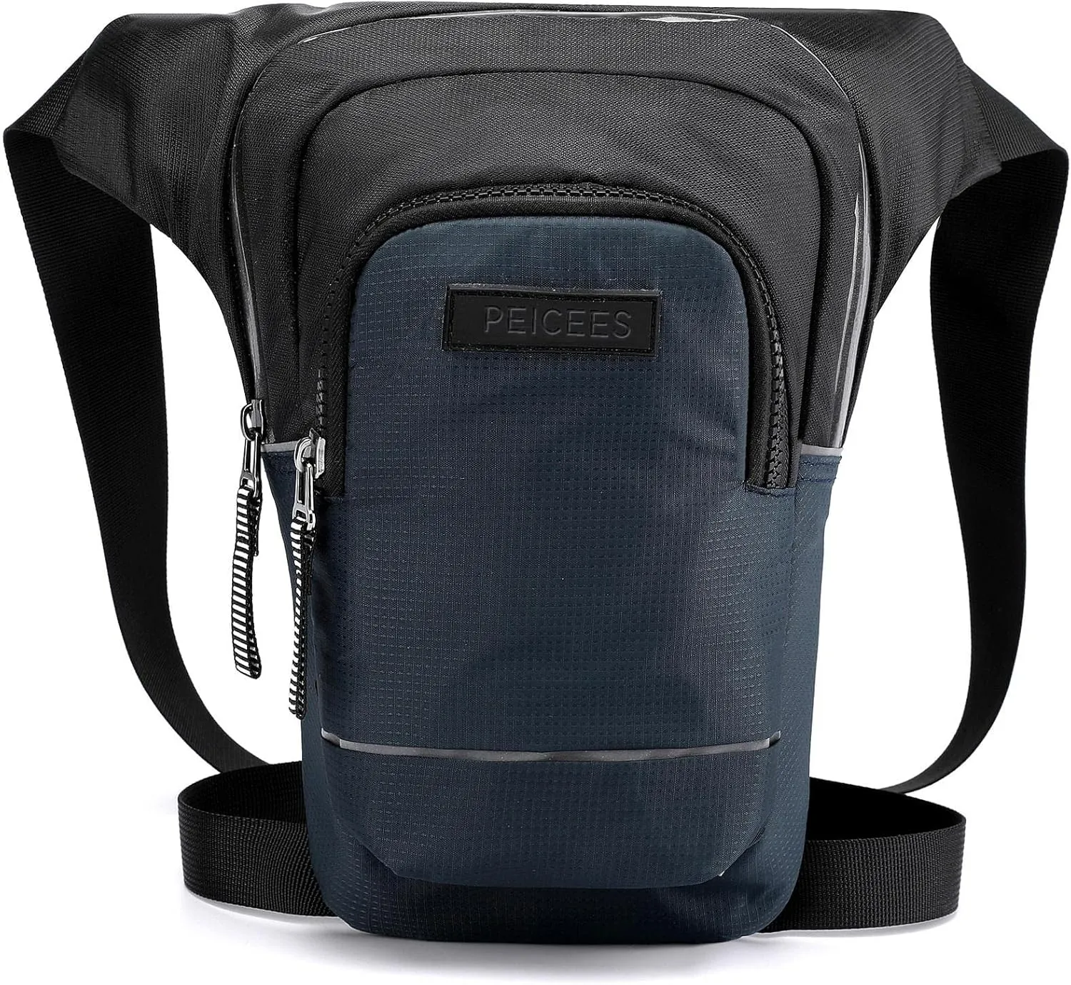 Leg Bag for Men Fanny Packs Women Men’s Outdoor Thigh Bags Motorcycle Ride Crossbody Backpack Shoulder Sling Pack Camping Hiking Cycling Riding, B Navy Blue