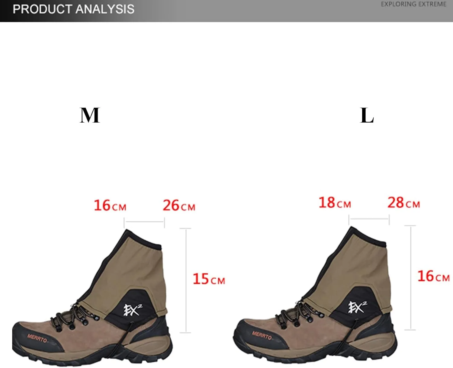 Leg Gaiters,Breathable Snake Gaiters Boots,Adjustable Lightweight Shoes Gaiters,Nylon Fabric Perfect for Snow Trail Running Hiking Walking Mountain Climbing
