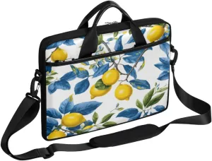 Lemons Bluish Laptop Bag for Men Women 13-15 Inch Case Bags Sleeve Shoulder with Anti Slip Removable The Pad Straps(15x1x11inches)