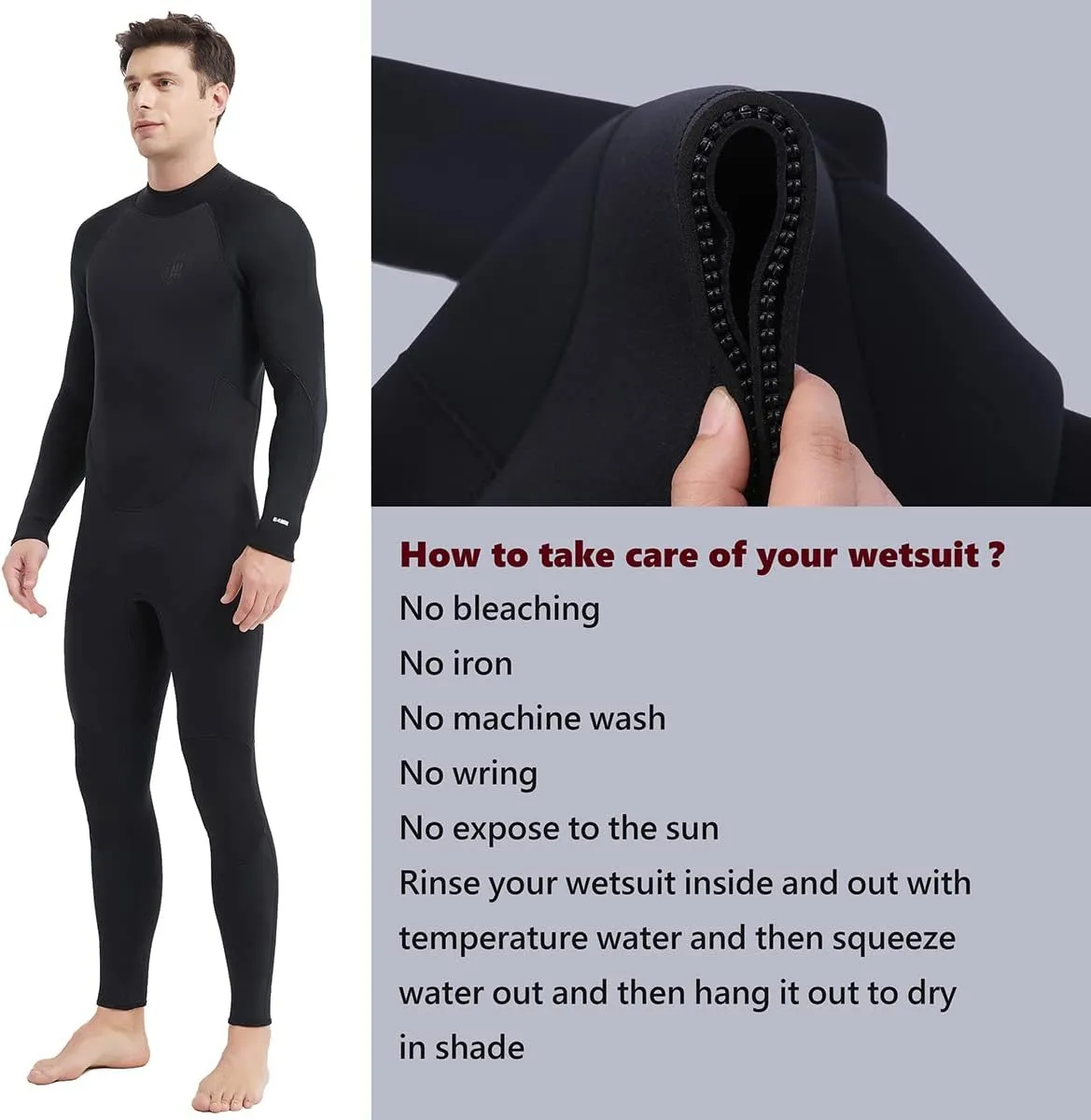 Lemorecn Men's Wetsuit 3/2mm and 5/4mm,Full Wetsuits for Men and Women,Wetsuits for Diving Snorkeling Surfing Swimming