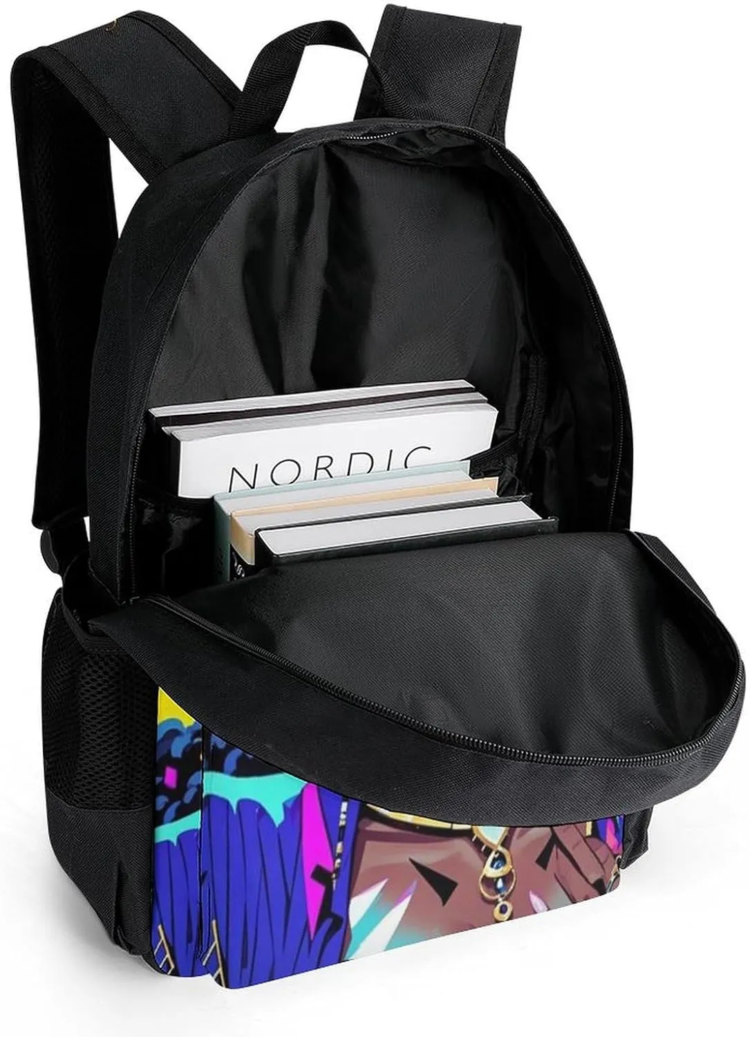Lightweight Daypack Bookbag for Trekking Business Walking Cycling - Big Capacity Anti-Theft Multipurpose Carry On Bag, Cool African American Woman Bold And Colorful Art Business Computer Bag