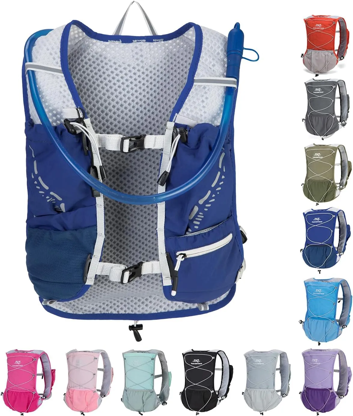 Lightweight Running Vest for Women and Men Hydration Backpack Pack with 1.5L Water Bladder Bag Running Gear Accessories for Hiking Trail Cycling Marathon