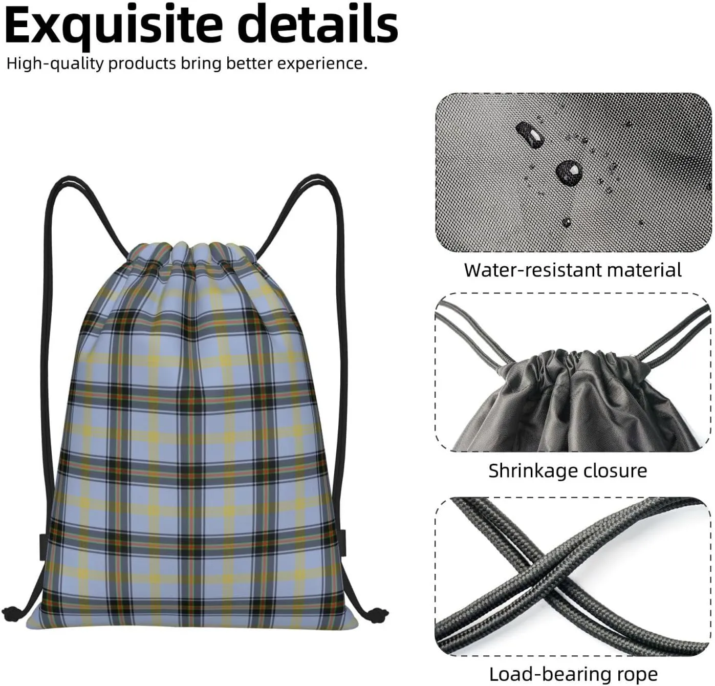 Lightweight String Bag Sack Drawstring Backpack for Sports Yoga Gym
