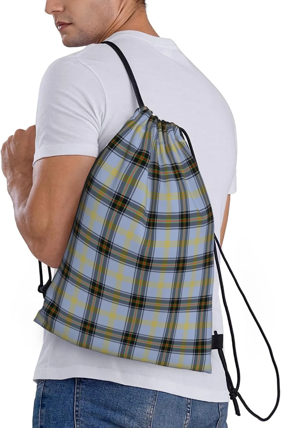Lightweight String Bag Sack Drawstring Backpack for Sports Yoga Gym