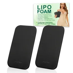 Lipo Side Foam Pads, Women Lipo Foam Lateral Protectors, Abdominal Compression Lipo Board for Tummy Tuck & Liposuction Post Surgery Recovery, Use with Post Liposuction Surgery Garments (2Pcs, Black)