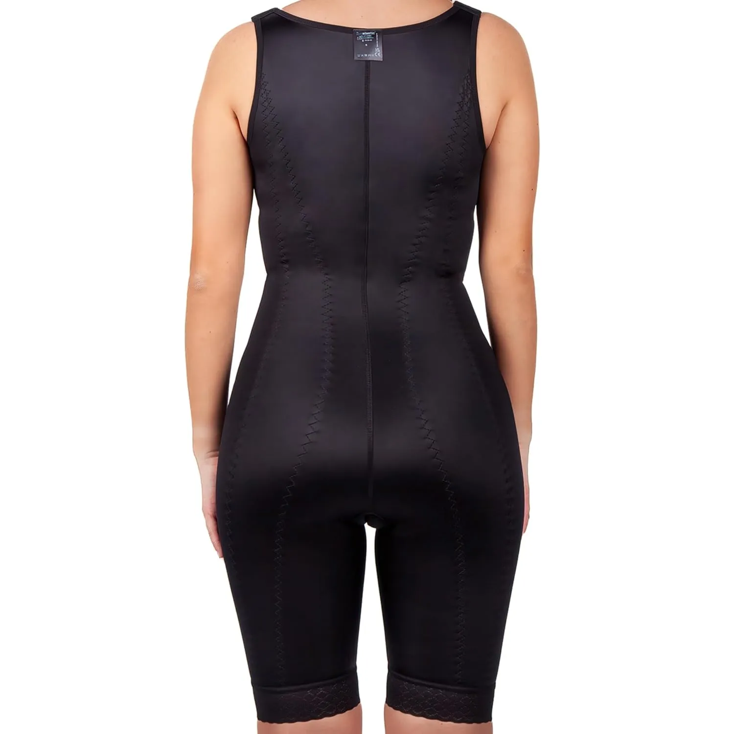 LIPOELASTIC VF Body Variant – Liposuction Compression Garment, Postpartum Belly Binder, Full Body Girdle for Women (Black, L)